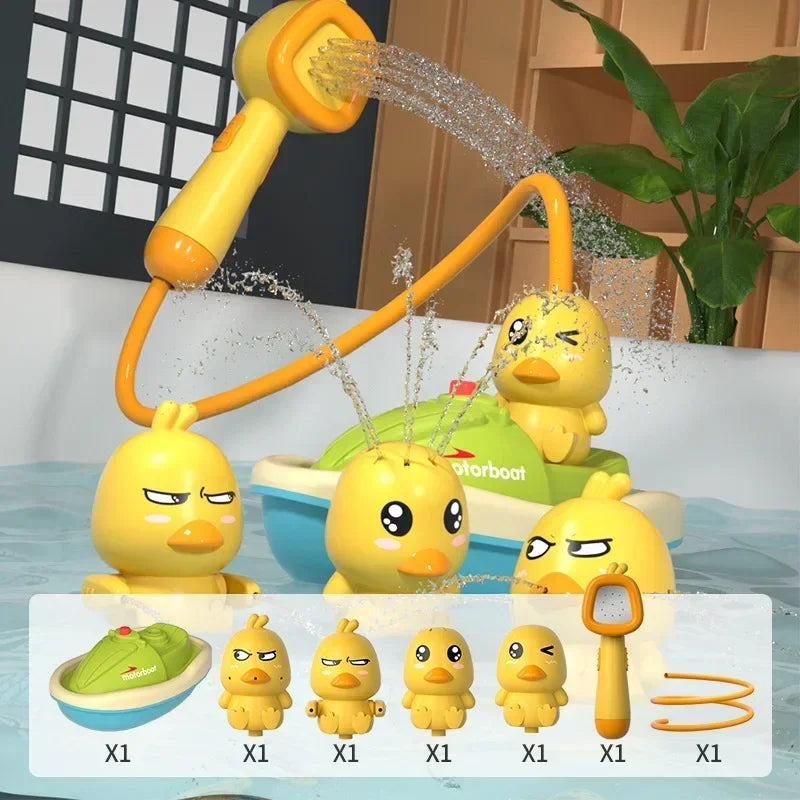 Cute Duck Electric Water Spray Bathroom Bathing Toys Baby Bath Toys Kids Bath and Shower Bathtubs Interactive Boy Girl Gifts Hot